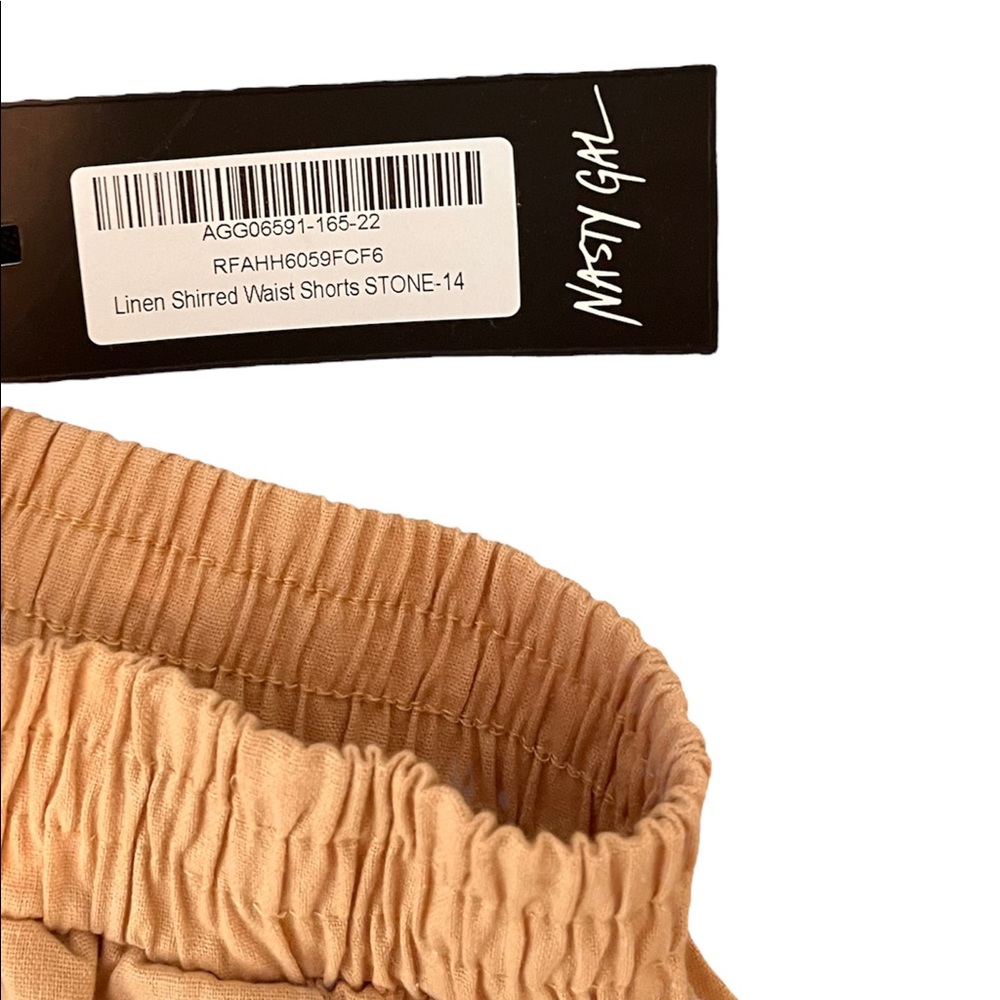 Nasty Gal Tan linen shorts size 14